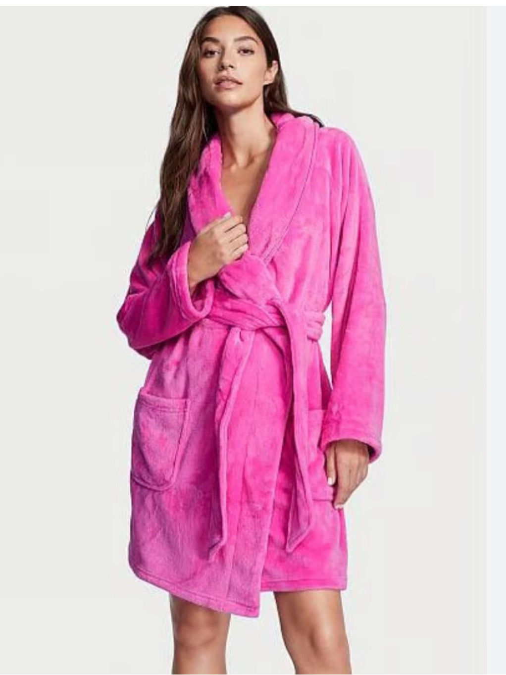 Victoria's Secret Plush Shawl Collar Women's Robe - Hot Pink. Size L